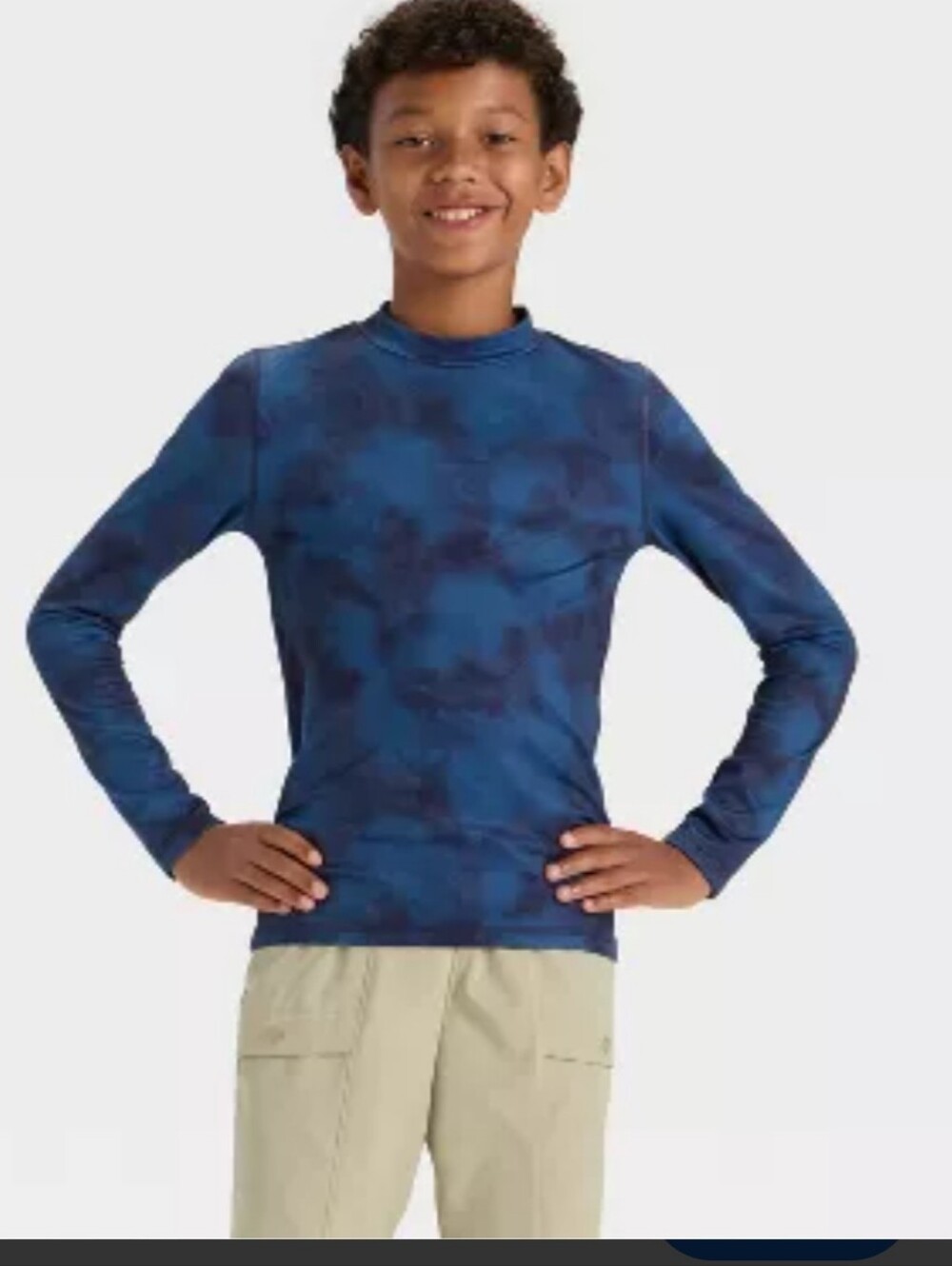 All In Motion Boy's Long Sleeve Fitted Mock T-shirt